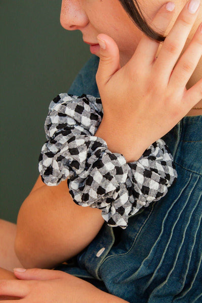 Gothic Gingham Jumbo Scrunchie