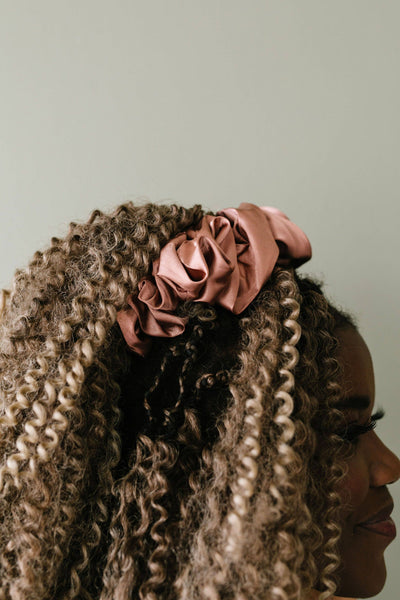 Jumbo Scrunchie - Clay Satin