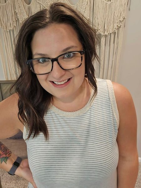 Summer Lovin' Striped Tank Top - Gray