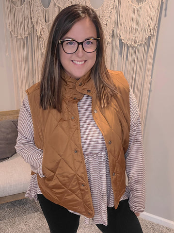 Caramel Sundae Camel Quilted Vest