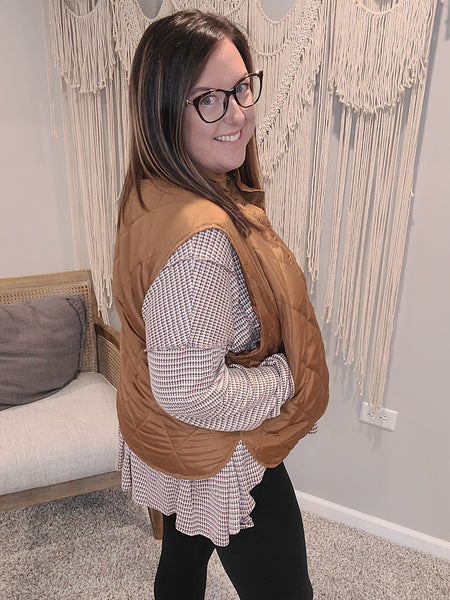 Caramel Sundae Camel Quilted Vest