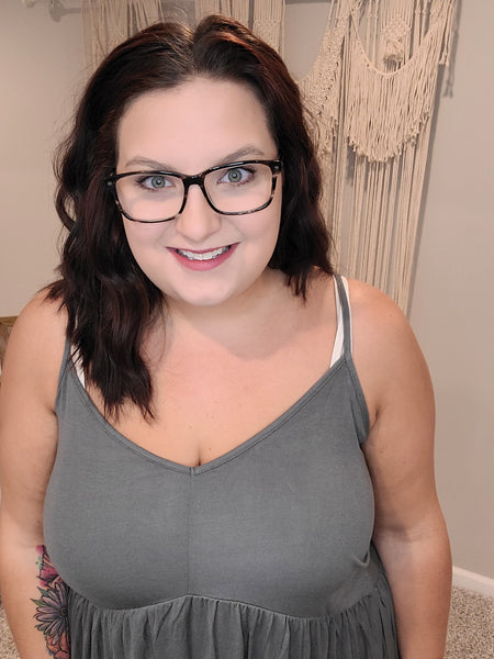 Never Not Loving V-Neck Cami in Gray Green