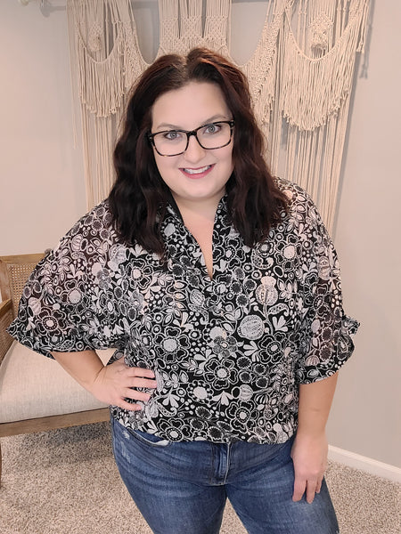 Work All Day Floral Top