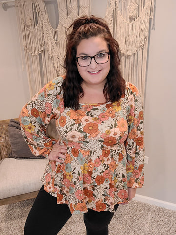 Fall For Florals Babydoll Top