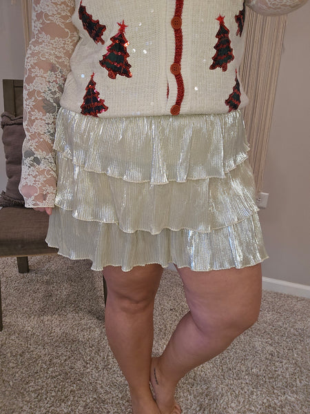 Shimmer Ruffle Skirt with Shorts