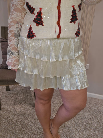 Shimmer Ruffle Skirt with Shorts