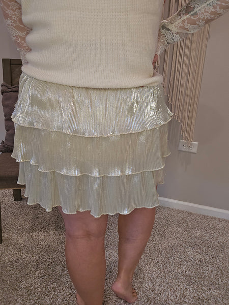 Shimmer Ruffle Skirt with Shorts