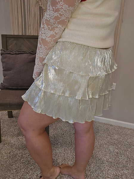 Shimmer Ruffle Skirt with Shorts