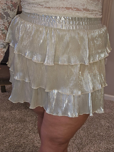 Shimmer Ruffle Skirt with Shorts