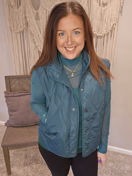 Under the Weather Quilted Vest - Hunter Green