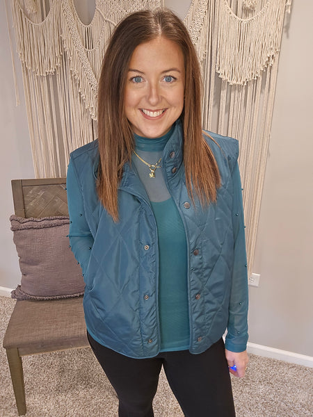 Under the Weather Quilted Vest - Hunter Green
