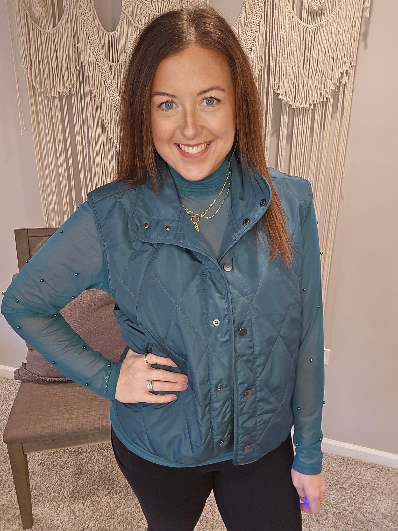 Under the Weather Quilted Vest - Hunter Green