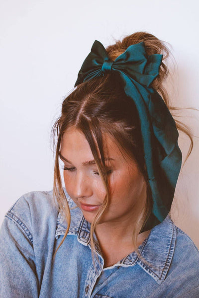 Green Satin Bow