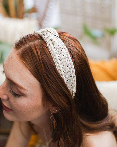 Embroidered Stitch Boho Knotted Headband
