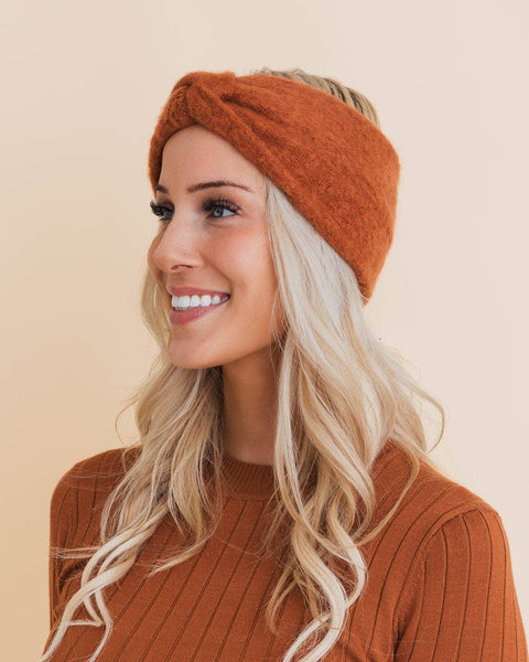 Twist Knot Boho Headband - Rust