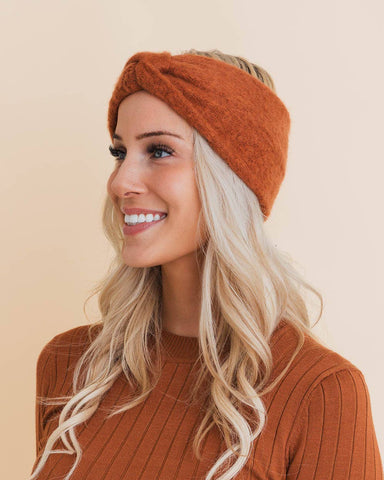 Twist Knot Boho Headband - Rust