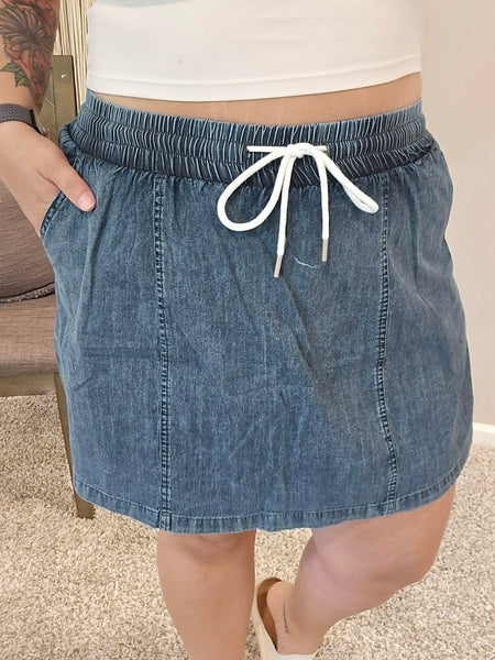 Everyday Edit Chambray Denim Skort