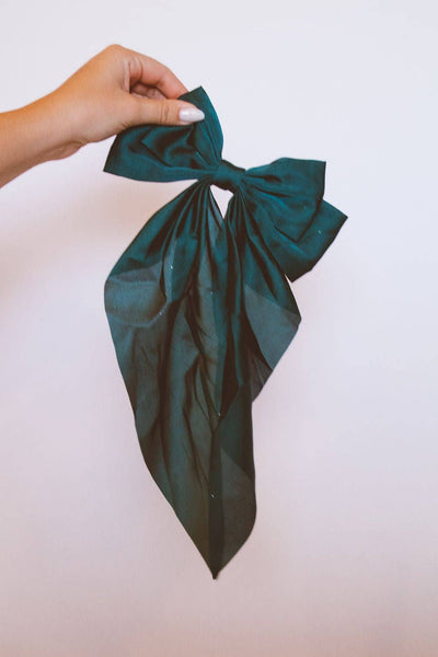 Green Satin Bow