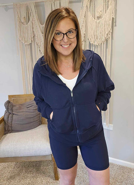 Sun or Shade Zip Up Jacket in Navy