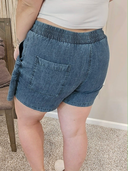 Everyday Edit Chambray Denim Skort