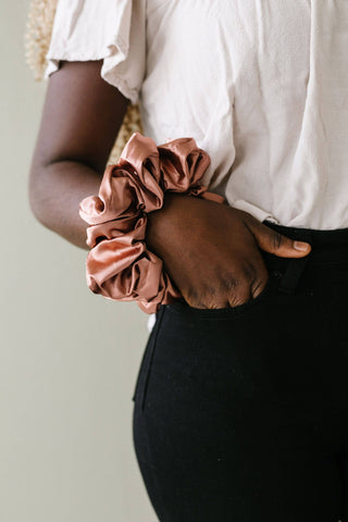 Jumbo Scrunchie - Clay Satin