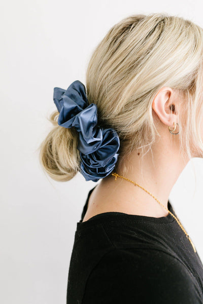 Jumbo Scrunchie - Midnight Moon Satin