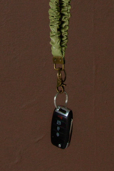 Green Leather Keychain