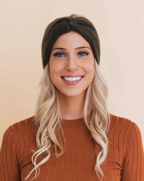 Twist Knot Boho Headband - Olive Green