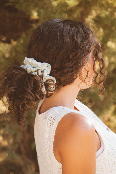 Sage Gingham Jumbo Scrunchie