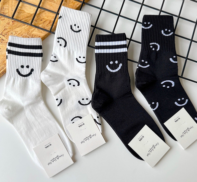 Smiley Face Crew Socks