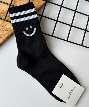 Smiley Face Crew Socks