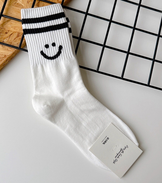 Smiley Face Crew Socks