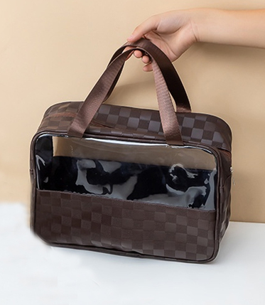 Checkered Pattern Clear Bag