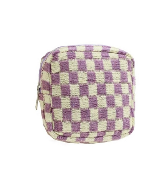 On the Go Checkered Pouch