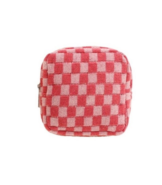 On the Go Checkered Pouch