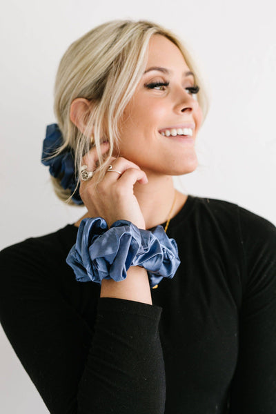 Jumbo Scrunchie - Midnight Moon Satin