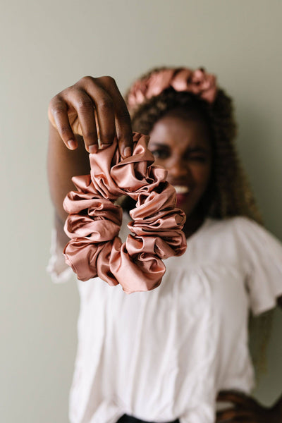 Jumbo Scrunchie - Clay Satin