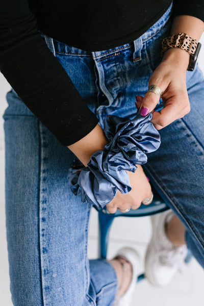 Jumbo Scrunchie - Midnight Moon Satin