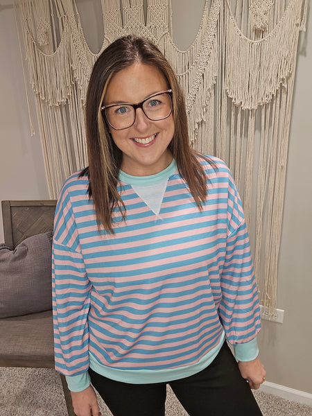 Clear Skies Crew Pullover Long Sleeve Top