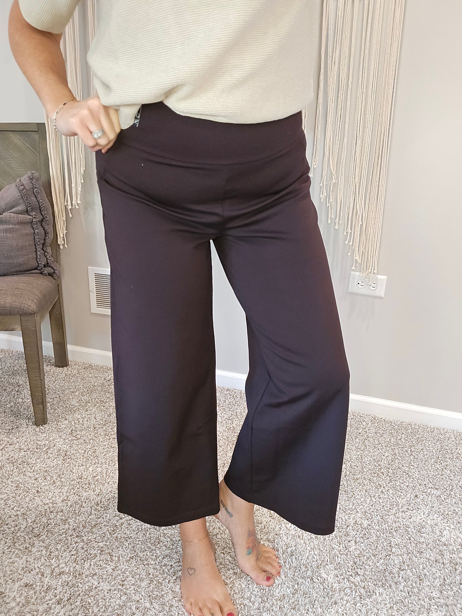 Magic Wide Leg Crop Pants in Chocolate