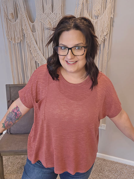 Sarah Slouchy Tee - Winter Rose