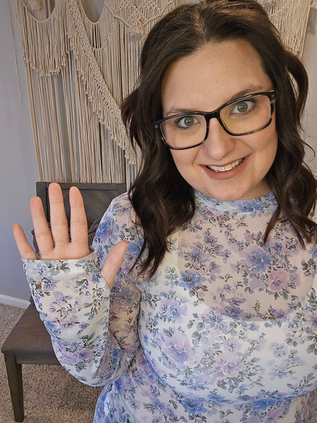 Dress It Up Mesh Top - Lavender Floral