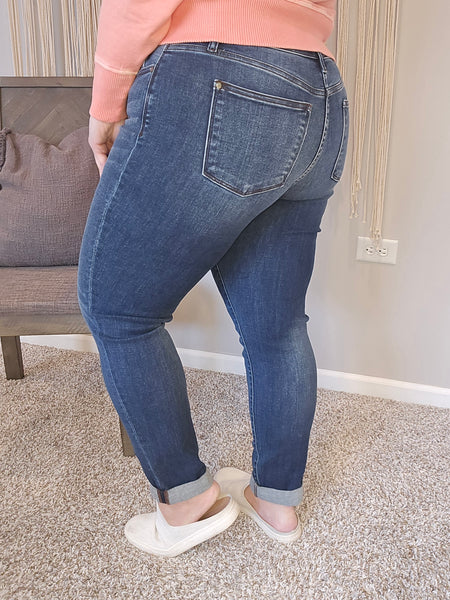 Caitlyn Cuffed Slim Fit Mid Rise Judy Blue Denim