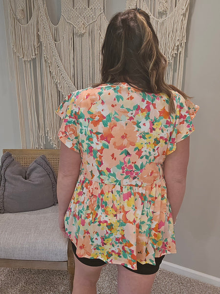 Fiona Floral Peplum Blouse