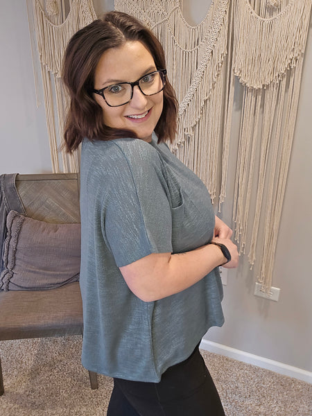 Sarah Slouchy Tee - Ash Jade