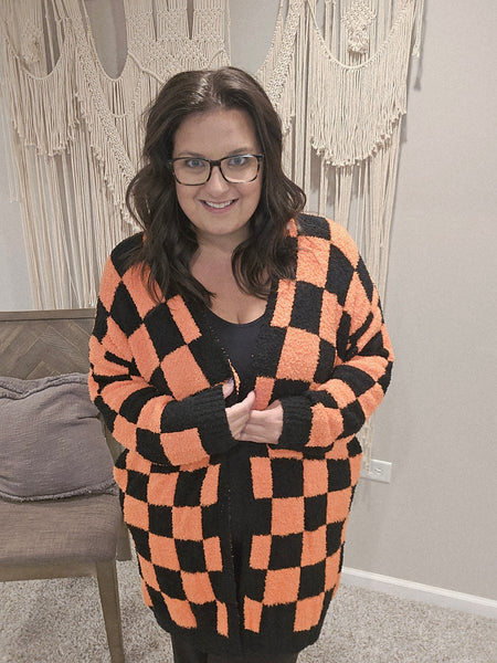 Boo Crew Reversible Cloud Cardigan - Checker