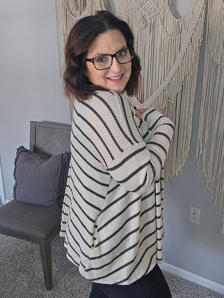 Weekend Adventure Striped Longline Cardigan