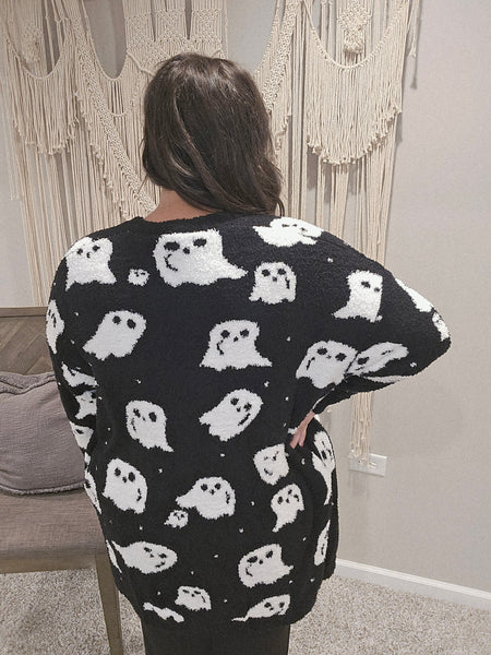 Boo Crew Reversible Cloud Cardigan - Ghost