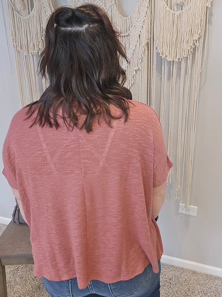 Sarah Slouchy Tee - Winter Rose