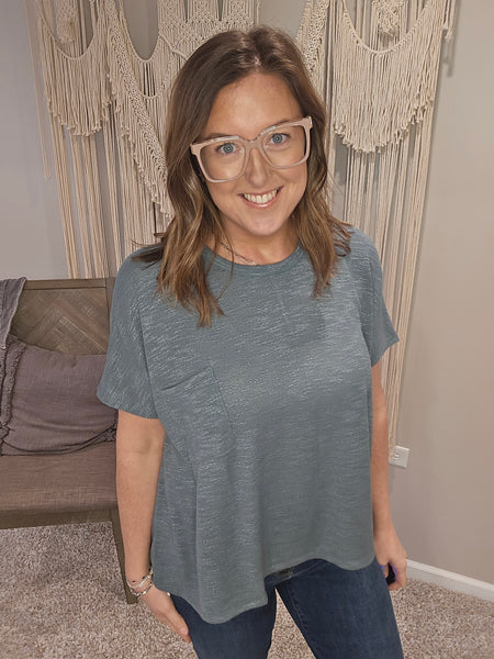 Sarah Slouchy Tee - Ash Jade